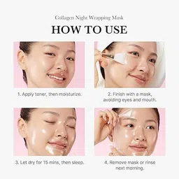 shopvee Collagen Overnight Wrapping Peel Off Facial Mask – Skin Brightening Pack image 3