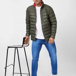 SPYKAR Zip Detail Mock Collar Puffer Jacket image 2