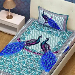 homeline 144 TC Cotton Single Jaipuri Prints Flat Bedsheet image 2