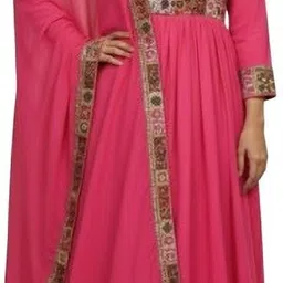 sylora Women Layered Pink Maxi/Full Length Dress-picture-27