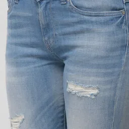 Woodland Women Blue Slim Fit Heavy Fade Stretchable Jeans image 3