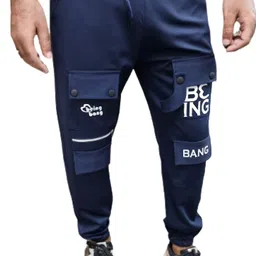trending mindsart Men Printed Blue Track Pants image 2