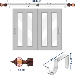 gloxy Maroon, Pink Curtain Knobs, Curtain Rods, Rod Rail Bracket Metal image 2