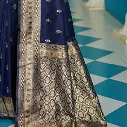 Anouk Ethnic Motifs Zari Silk Blend Banarasi Saree image 2