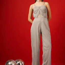 Embellished, Checkered Women Jumpsuit-image-98