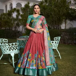 aayushyam enterprise Self Design Semi Stitched Lehenga Choli image 1