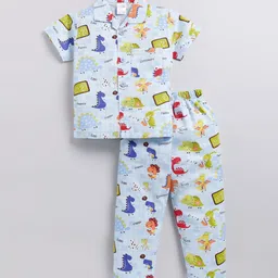 NAUTI KIDZ Boys Conversational Printed Pure Cotton Night suit-picture-18