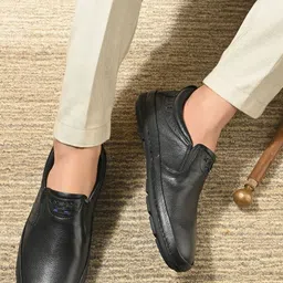 Valentino Men Textured Leather Loafers-picture-16