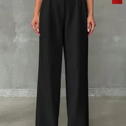 KERI PERRY Women Pack of 2 Relaxed Straight Leg High-Rise Non Iron Trousers-image-97