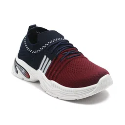 TOMSY CHOICE Kids Blue & Red Round Toe Lace Up Colourblocked Synthetic Sneakers image 4