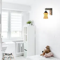 1ST TIME Black & White Printed Wood Contemporary Abstract Shaped Shaped Wall Lamp image 5