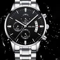 ALIX Men Dial & Stainless Steel Bracelet Style Straps Analogue Chronograph Watch AL2309 SB image 1