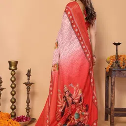 ALMAARI FASHION Ethnic Motifs Woven Design Pure Linen Banarasi Saree image 4