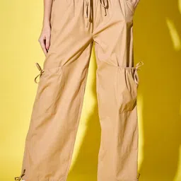 BUY NEW TREND Women Relaxed High-Rise Cargos Trousers-picture-8