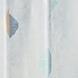 LUZDECOR Silver-Toned Abstract Printed 2 Pieces Long Door Room Darkening Eyelet Curtains image 4