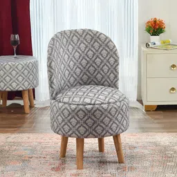NACIA Grey & White Printed Wooden & Velvet Chair Pouffes Stool Ottomans-picture-17