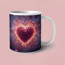 Phirki Studio White & Purple Printed Ceramic Glossy Mugs Set of Cups and Mugs image 2