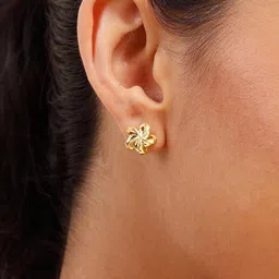 Mia by Tanishq 14KT Gold Petal Twist Stud Earrings - 2.008 g image 3