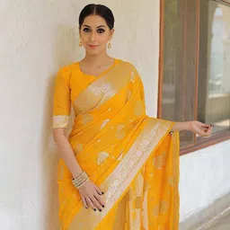 Anjaneya Sarees Woven Design Zari Banarasi Saree image 5