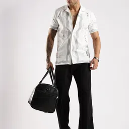 COOL COLORS Men Grey Printed Cotton Casual Shirts image 4