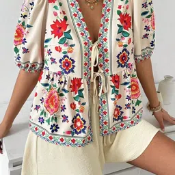 Routes by All About You Women Floral Printed Puff Sleeve A-Line Dress-picture-21