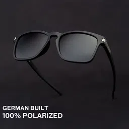 AFERELLE Unisex Square Sunglasses with Polarised Lens RBLKBLK image 2