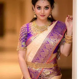 VILLE FASHION Woven Design Zari Kanjeevaram Saree-picture-15