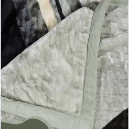 Signature Beige & Black Heavy Ultra Soft Three Layer Double Bed Winter Blanket image 5