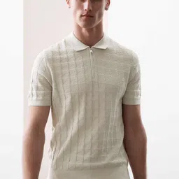 Marks & Spencer Men Self Design Polo Collar Pure Cotton T-shirt-picture-15