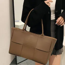PURPLEHUNT Women Solid Structured Cut Work Leather Handheld Bag image 2