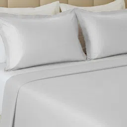 MAYFAIR HOMES LONDON White 144 TC King Bedsheet with 2 Pillow Covers image 3