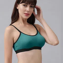 Samvar Green Cotton Non-Wired Non Padded Minimizer Bra image 2
