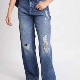 The Roadster Lifestyle Co Knee Slash Relax Fit Distressed Jeans-picture-30