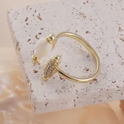 DressBerry Gold-Plated Stone Studded Finger Ring-picture-38