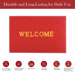 Aura 6Pcs Red & Grey Self-Designed Anti-Slip Eco-Friendly Absorbent Large Doormats image 4