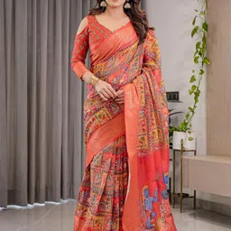 ALMAARI FASHION Ethnic Motifs Printed Pure Cotton Saree-image-61