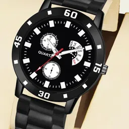 JUST LIKE Unisex Round Dial & Stainless Steel Straps Analogue Watch Black Chian Pendo-picture-35