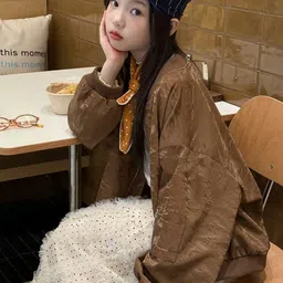 LULU & SKY Girls V-Neck Bomber Jacket image 4