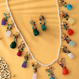 Anouk Gold-Plated Layered Pearls Beaded Jewellery Set-image-32