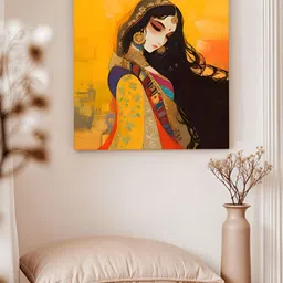 Art Street Yellow & Blue Printed Canvas Wall Art image 5