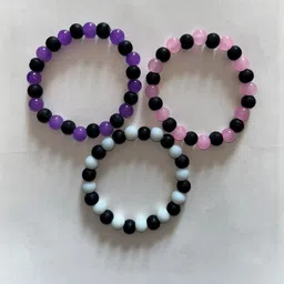 Divine souvenirs Set Of 3 Artificial Beaded Elasticated Bracelets-picture-20