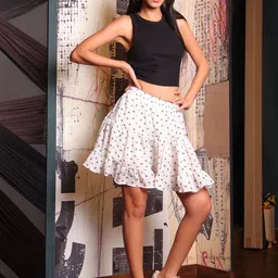 French Theory Printed Ruffle-Tiered Mini Skirts image 4