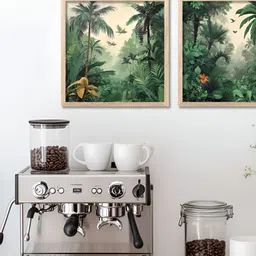 Kotart Brown & Green Set of 2 Piece Wood Abstract Wall Paintings image 2