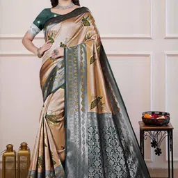 Mufa Ethnic Motifs Woven Design Zari Banarasi Saree-picture-29