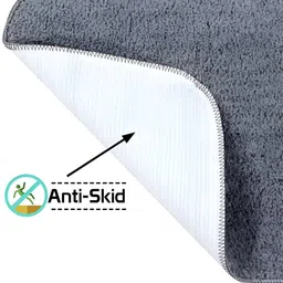 GBL COLLECTION Grey Cotton Water Resistant Floor Mat image 2