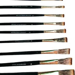 jayna Premium Flat Long Hair Artist Brush Set–Sizes 1,2,3,4,5,6,8,10,12 (Pack of 9pcs) image 1