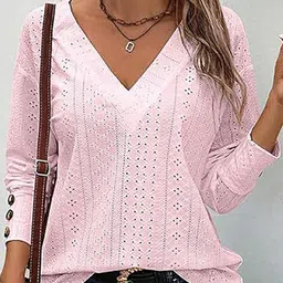 StyleCast x Revolte Women Self Design V-Neck Top-picture-10