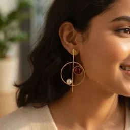 MODE & MINIMAL Geometric Drop Earrings image 3