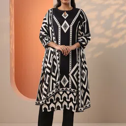 Libas Women Geometric Printed A-Line Kurta with Trousers & Dupatta-picture-21