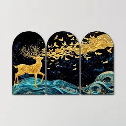 Myntra Elegant Homes Black Set of 3 Piece MDF Other Wall Paintings image 4